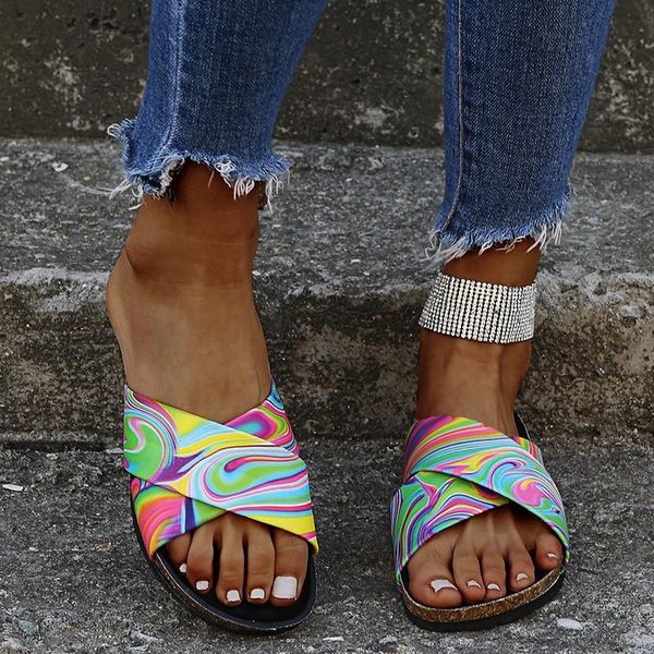 

slippers retro classic women's summer beach sandals cute soft cork designer mixed colors pvc open toe ladies flat shoes, Black