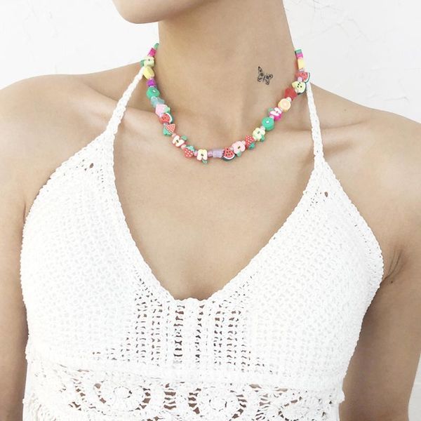 

chains wg retro ethnic style fruit clavicle chain necklace minimalist fashion bohemian choker for women summer jewelry, Silver