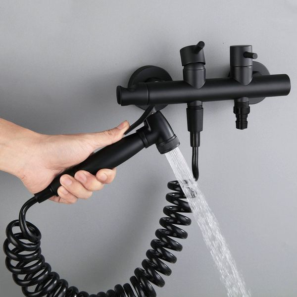 

bidet faucets black/chrome brass bidets sprayer set bathroom cold wall mounted mixer tap kit with washing machine dpeu