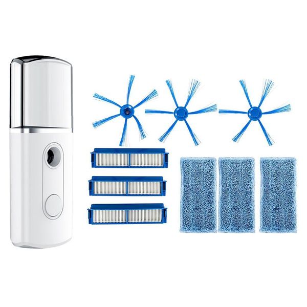 

vacuum cleaners 1set nano facial mister,20ml & 9pcs hepa filter+ side brush +mop cloth for fc8794 fc8796 fc8007 fc8792