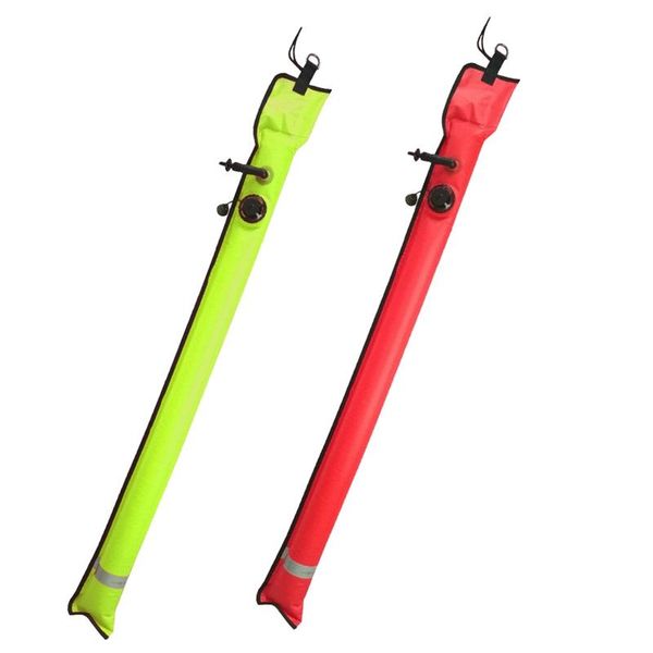 

pool & accessories 2 pcs 1m scuba diving inflatable smb surface signal marker buoy visibility float tube sausage-yellow red