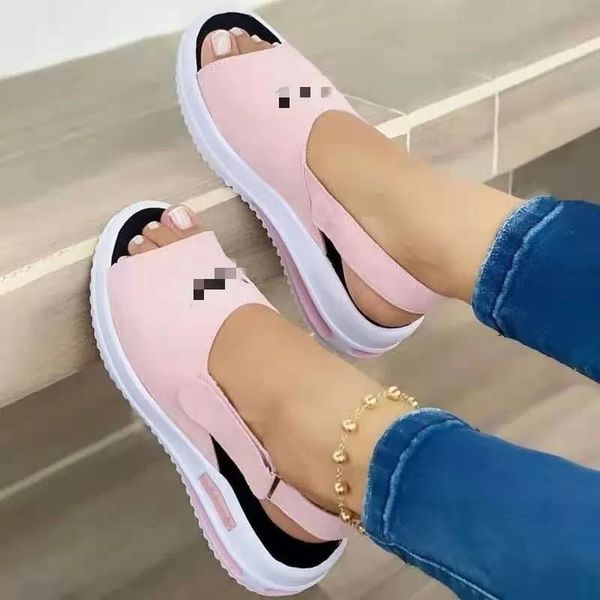 

women sandals comfortable flat knit sport 2021 soft stitching ladies open toe shoes sandalias de mujer, Black