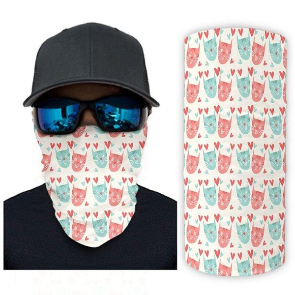 

lovely cats 12 in 1 seamless neck balaclava sunscreen breathable bandana for summer cycling hiking fishing women r58b caps & masks, Black