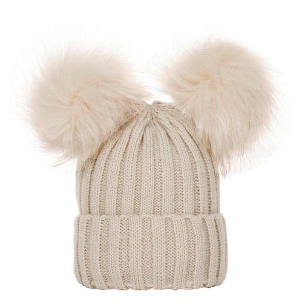 

beanies baby boys girls beanie hairball warm cap winter solid color knit hat cover head outdoor fashion accessories