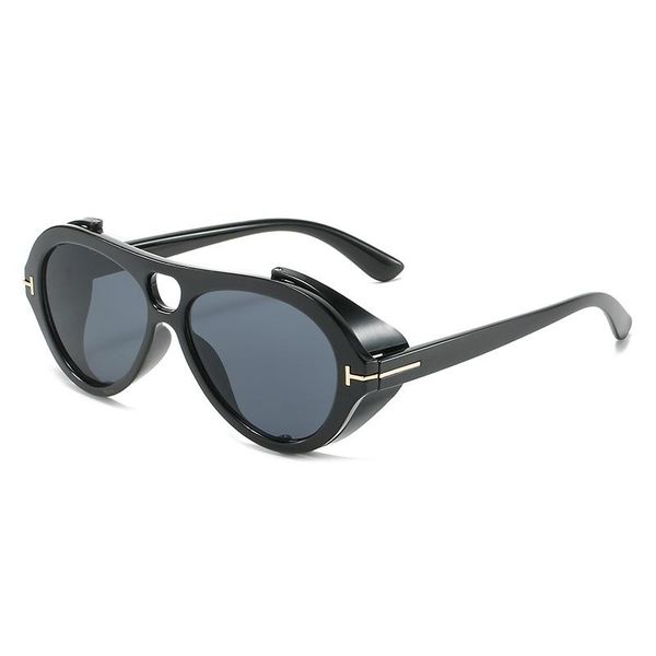 

sunglasses 2021 steampunk women brand design super cool round shades men vintage punk uv400 eyewear, White;black