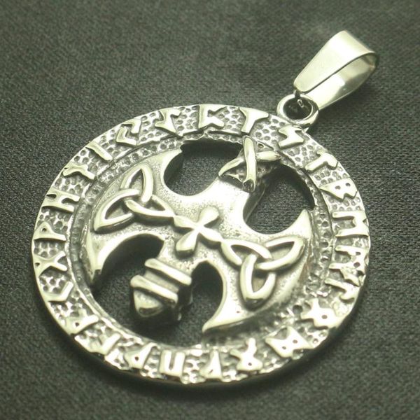 

pendants men boy 316l stainless steel cool viking axe vintage pendant, Black