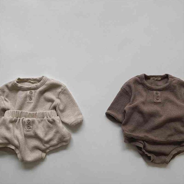 

baby suit autumn and winter boys girls set korean fashion sweater shorts, White