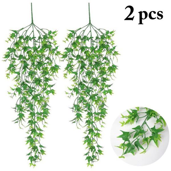 

decorative flowers & wreaths 2pcs artificial ivy green leaf garland plants vine rattan fake foliage diy wall haning for home garden wedding