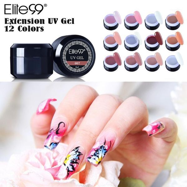 

elite99 builder gel 8ml nail art natural pink clear camouflage color extend finger extension manicure crystal1, Red;pink