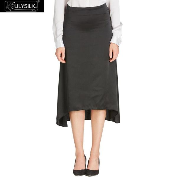 

skirts lilysilk skirt fishtail silk clearance sale, Black