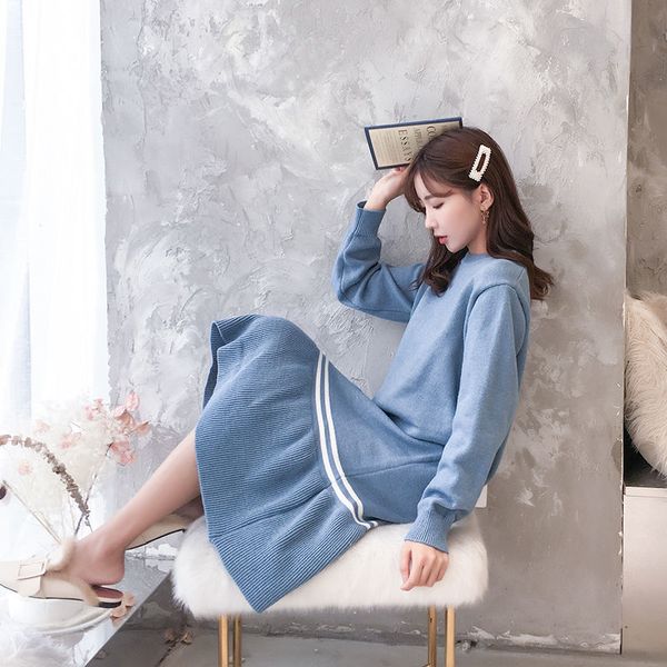 

dress arrival of women fashions the neck femeal nightgown winter sleeve dressed in mesh wool at knee height, Black;gray