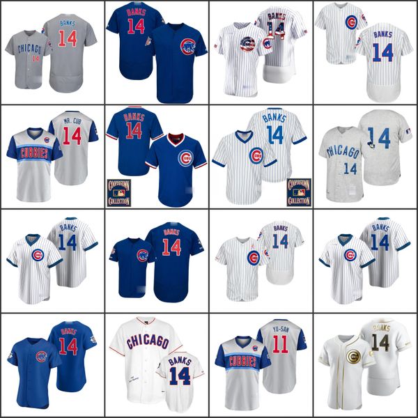 

chicago cubs men 14 ernie banks white men women youth jersey, Black;red