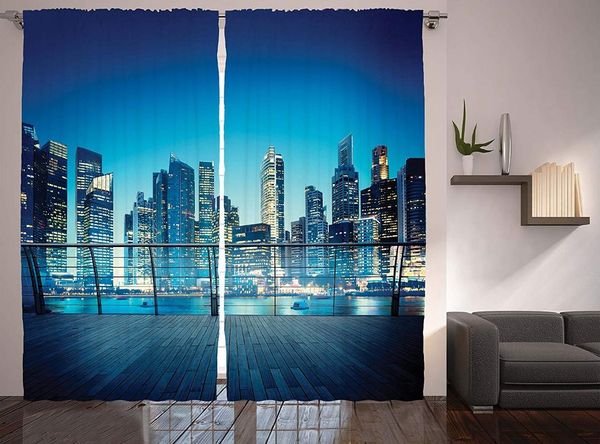 

curtain & drapes cityscape scenery artwork curtains york skyline harlem nights manhattan skyscrapers window for living room bedroom