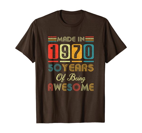 

made in 1970 50 years of being awesome vintage t-shirt, White;black