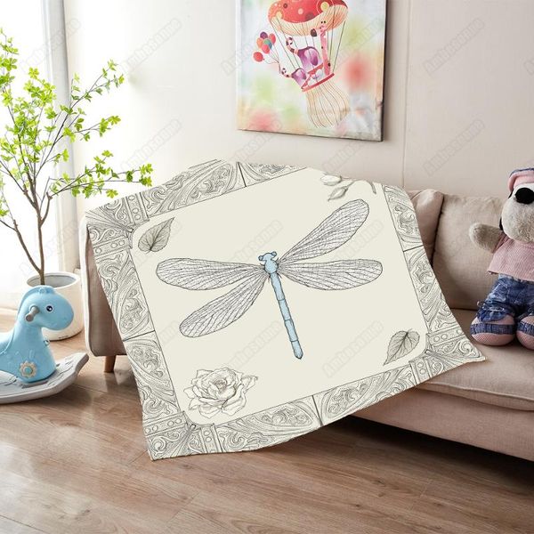 

blankets hand drawing dragonfly throw blanket rose buds and leaves with frame sherpa custom soft bedspreads thin quilt mantas