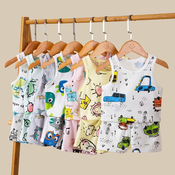 

clothing sets kids children's vest cotton baby child girls shorts for children summer sleeveless pants toddler girl clothes set, White