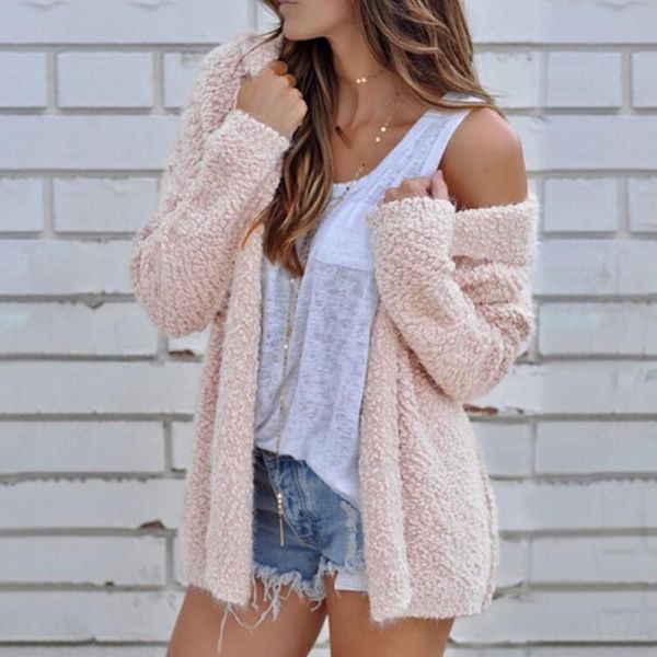 

women's jackets women winter korean sweater casual warm solid cardigan knitting outwear coat overcoat female open stitch, Black;brown