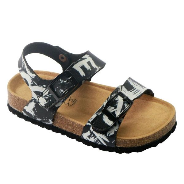 

sandals 2021 summer boys' cork flat bottomed non slip beach shoes, Black