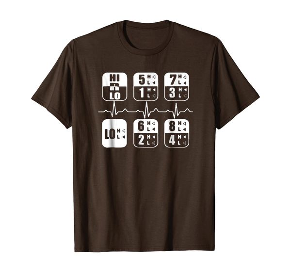 

18 speeds gear trucker heartbeat truck shirt for men, White;black