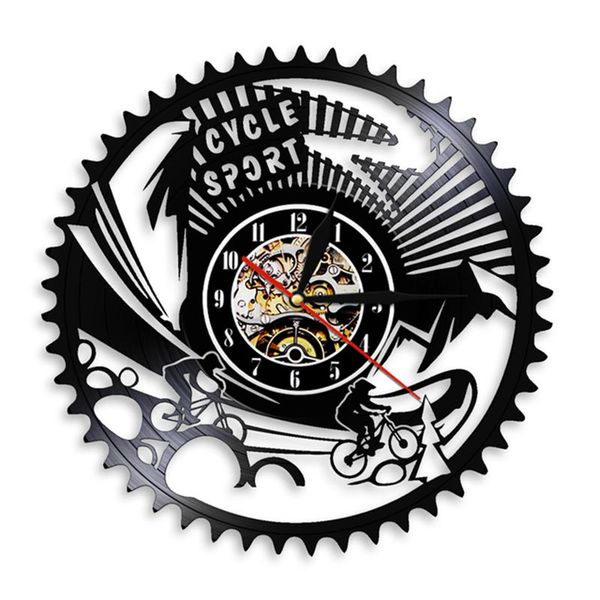 

wall clocks cycle sport theme clock modern design mountain bike bicycle record watches handmade gift idea for her him