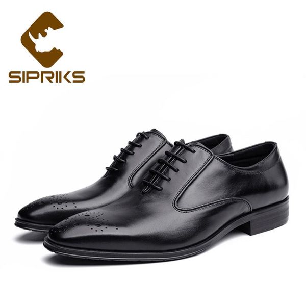 

dress shoes sipriks genuine leather carved black oxfords men formal brogue square toe social wine red