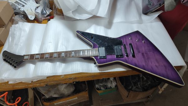 

transparent purple color explorer electric guitar