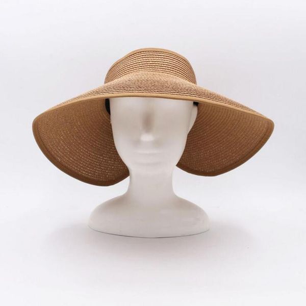 

wide brim hats 2021 spring summer visors cap large sun hat beach for women straw wholesale chapeau gorro, Blue;gray
