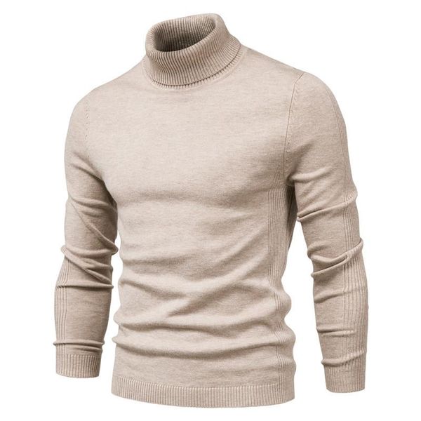 

men's sweaters 1pc mens clothes pullover sweater autumn fashion casual loose basic turtleneck knitted high collar winter, White;black
