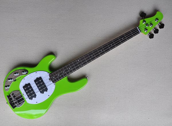 

left hand 4 strings electric bass guitar with active circuit,rosewood fretboard,white pearl inlay