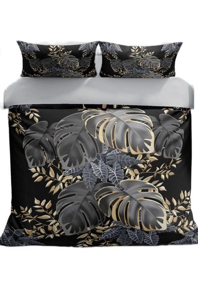 

bedding sets leaf 3d cotton satin double duvet cover  king size bed linen twin full christmas set housse de couette jogo