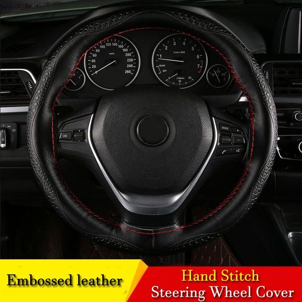 

steering wheel covers for 3 series e90 f30 318i 320i 325i 328i 2009 2011 - 2021 leather hand-stitched cover car-styling accessories