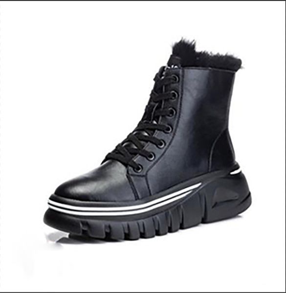 

2021designer lady flamingos love arrow ding boots winter leather thick heel desert low, Black