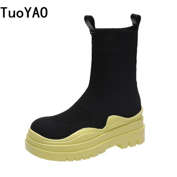 

boots sneaker women 2021 high sneakers platform 6cm ankle chaussures femmes shoes woman outdoor sport autumn, Black