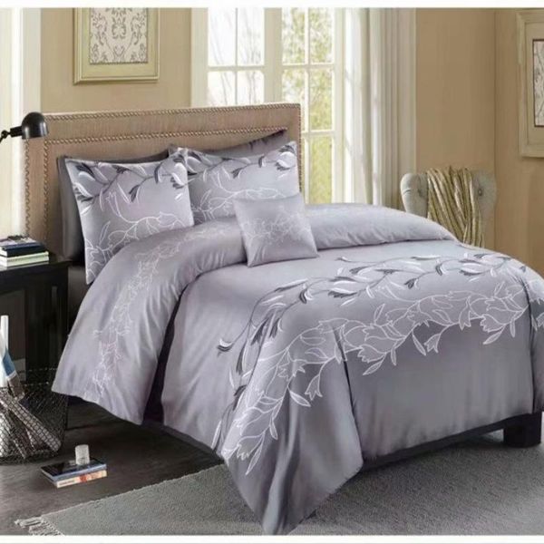 

bedding sets chinese style embroidery luxury silver full  king size home set