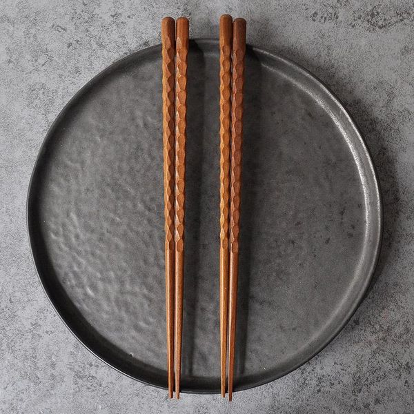 

chopsticks 23.5cm japanese sushi tools reusable wooden chinese chopstick set for noodles kitchen tableware carving craft