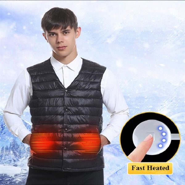 

men's vests cocwish and women's outdoor usb infrared heating vest electric winter warm jacket sports hiking riding clothing, Black;white