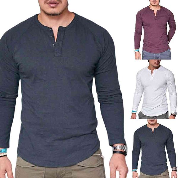 

men's hoodies & sweatshirts 2021 casual male solid color the-neck button of long sleeves thin shirt, Black