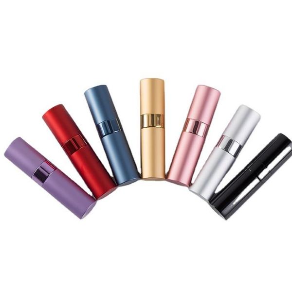 

2021 15ml rotating light plate perfume bottle mini perfume bottle perfume tube sprayer made of aluminum