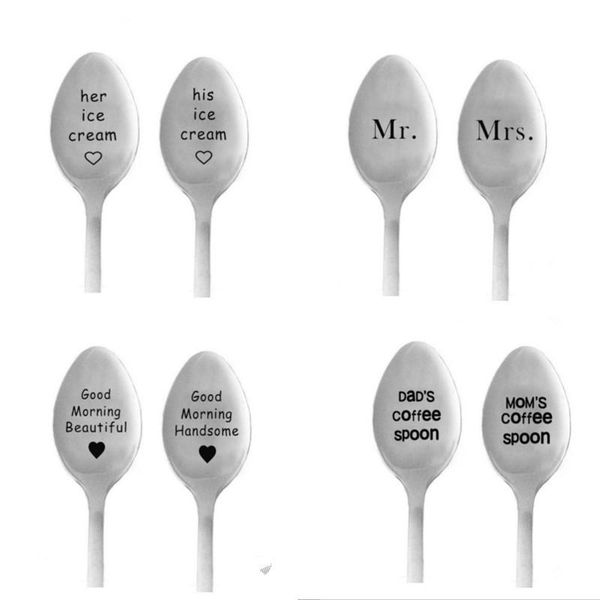 

valentines day gift stainless steel milk coffee spoons dessert ice cream fruit spoon teaspoon accessories tableware for lovers dinnerware se