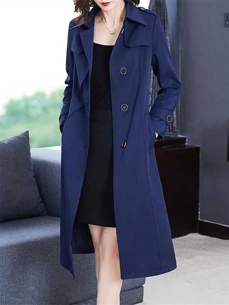 

women's trench coats windbreaker jacket women 2021 spring autumn tooling temperament single-breasted lady large size outwear aq272, Tan;black