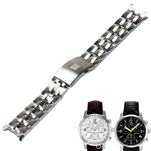 

watch bands wentula watchbands for t461 t014.427 stainless steel solid band, Black;brown