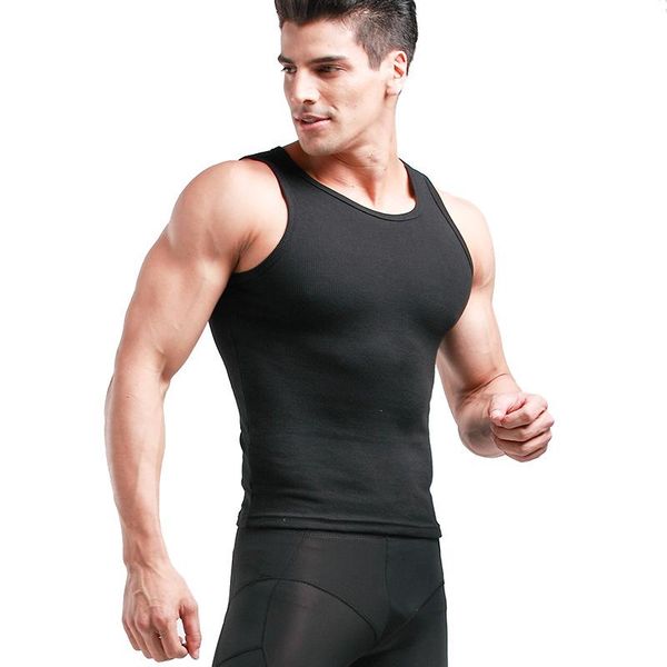 

men's body shapers men sleeveless shaping bottoming vest pure cotton fabric exquisite workmanship skin-friendly functional tigh, Black;brown