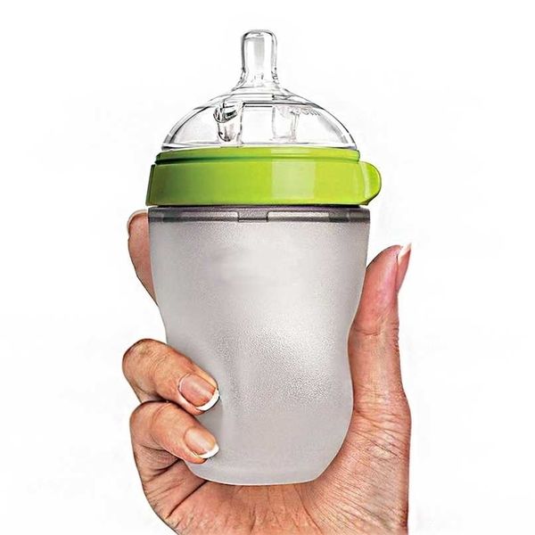 Silicone bebê garrafa bebê leite silicone alimentação garrafa crianças beber água crianças mamadeira mamilo 211023