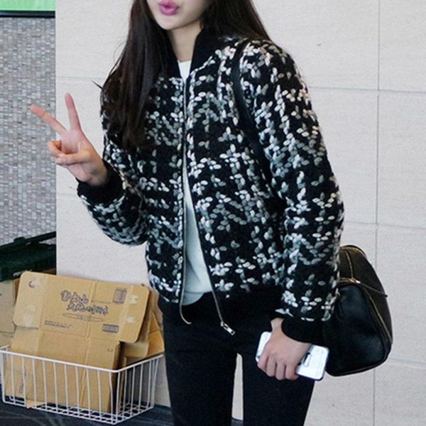 

women's jackets chic autumn woolen coat women short small thickening baseball wear for leather jacket, Black;brown