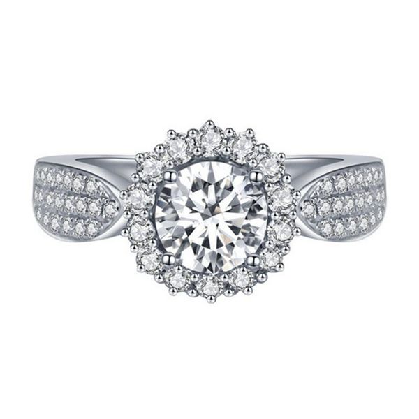 

cluster rings wedding ring exquisite romantic cubic zirconia engagement woman single finger fashion charm jewelry accessories, Golden;silver