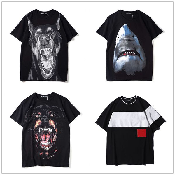 

mens t shirts summer t-shirt crane printing cotton shirt uomo hip hop fashion men women short sleeve te evil dog ps size s-xxl multiple, White;black