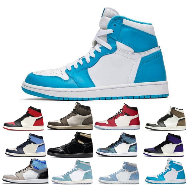 

2022 jumpman 1s basketball shoes men's turbo green unc dark mocha tie dye court purple bred toe cactus jack chicago obsidian shadow nic