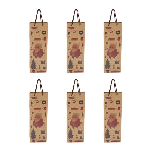 

pieces xmas red wine kraft paper bags gift with handles wrap