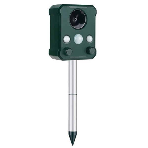 

solar powered ultrasonic pest repeller animal repellent flashing led lights insect control mole snake bird mosquito mouse outdoor garden
