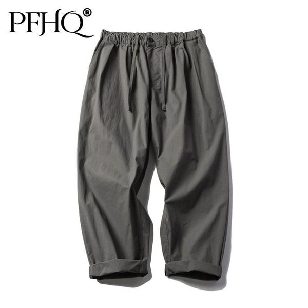 

men's pants pfhq 2021 fashion loose solid color japanese style straight casual quick-drying trousers summer and autumn 21d972, Black